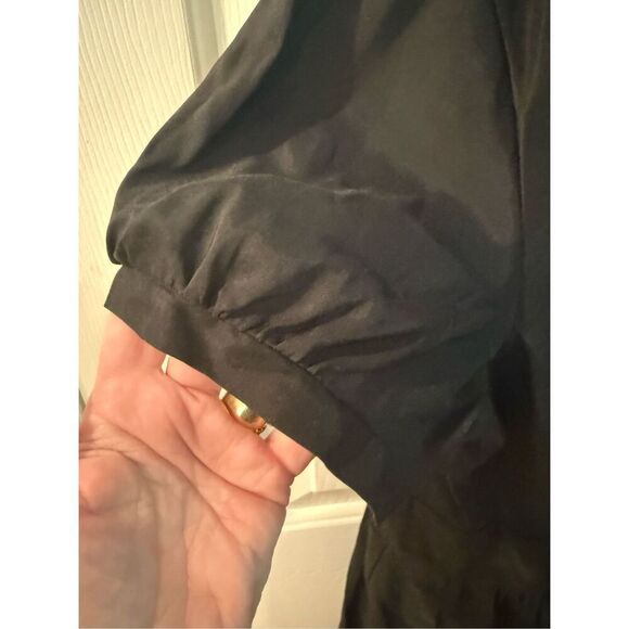 Shabby Apple Black Ruffle Wrap Short Sleeve Dress sz WS  1X EUC - Picture 4 of 10